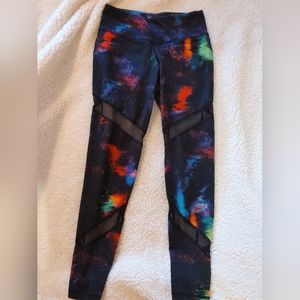 Old Navy Active Go Dry Leggings Black Multicolor Cosmic Galaxy Print Size Small